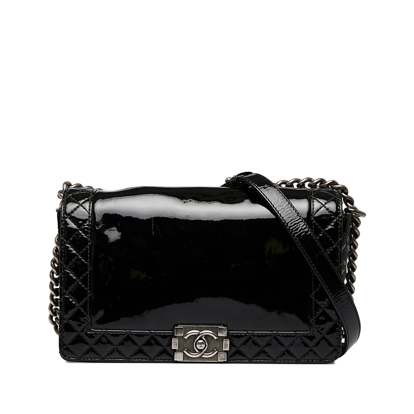 Chanel Patent Reverso Boy Flap Handbag