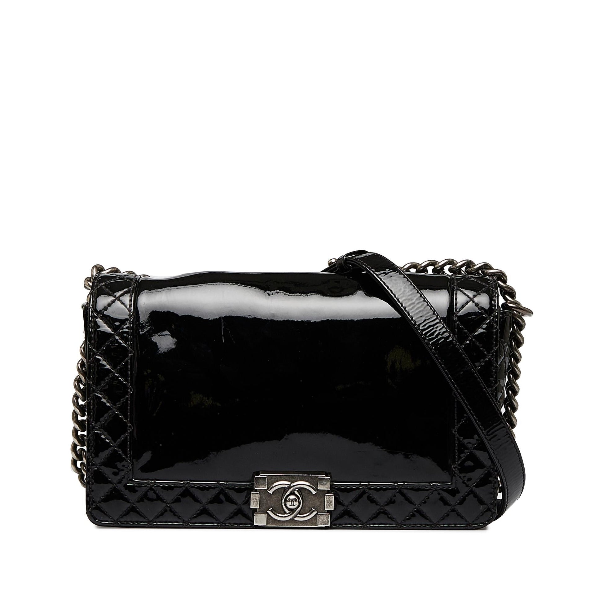Chanel Patent Reverso Boy Flap Handbag