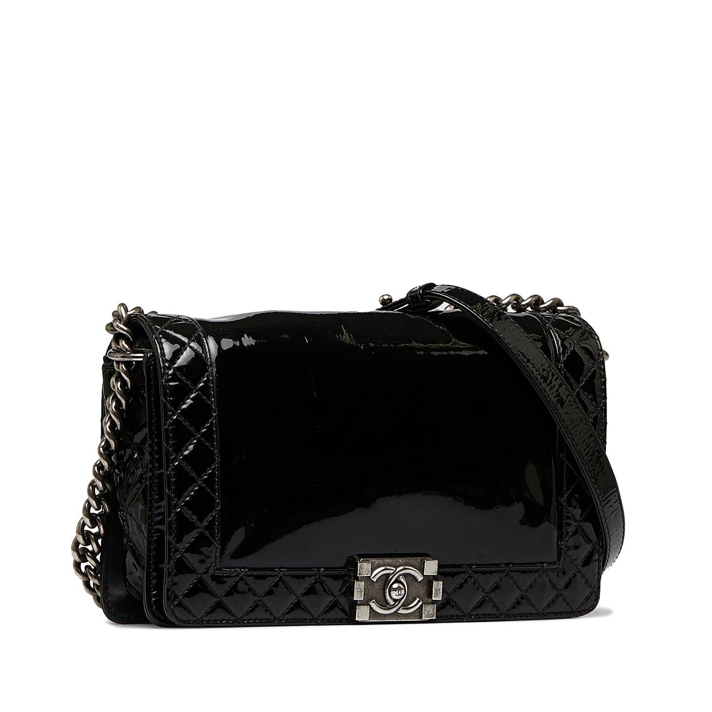 Chanel Patent Reverso Boy Flap Handbag