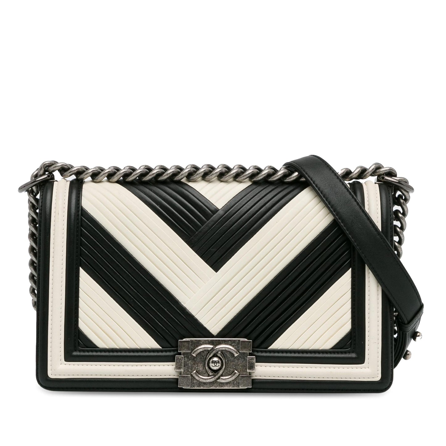 Chanel Pleated Calfskin Boy Rome Flap SHG-DQWgfZ Handbag