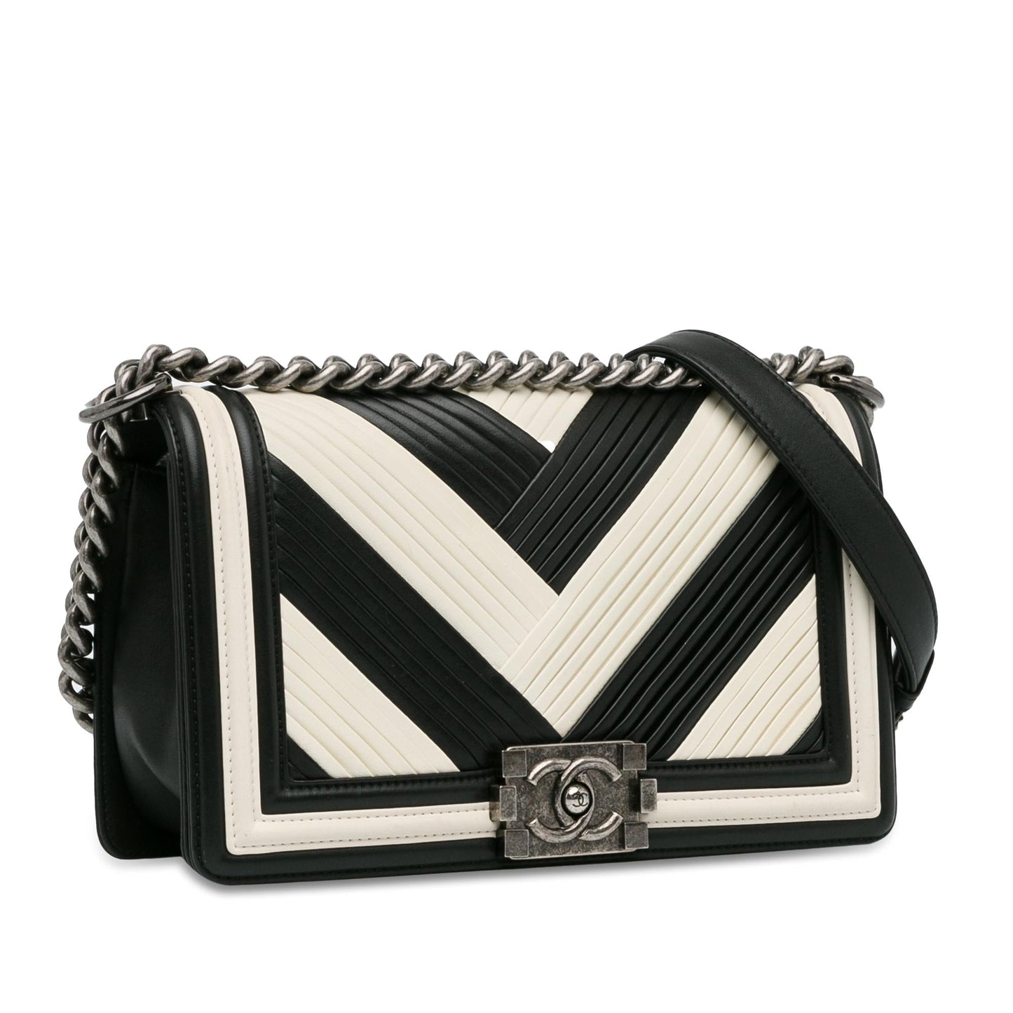 Chanel Pleated Calfskin Boy Rome Flap SHG-DQWgfZ Handbag