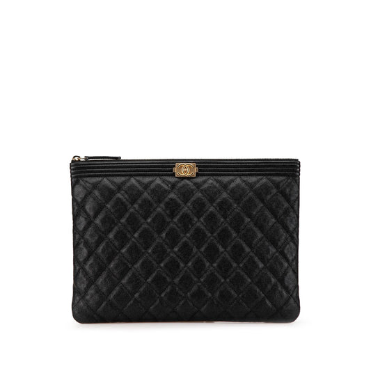 Chanel Quilted Caviar Boy O Clutch Bag