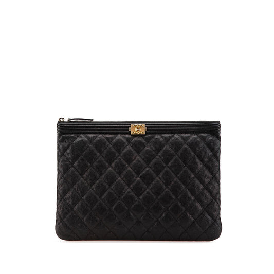 Chanel Quilted Caviar Boy O Clutch Bag Clutch 1