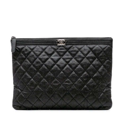 Chanel Quilted Caviar Boy O Clutch Bag Clutch 2