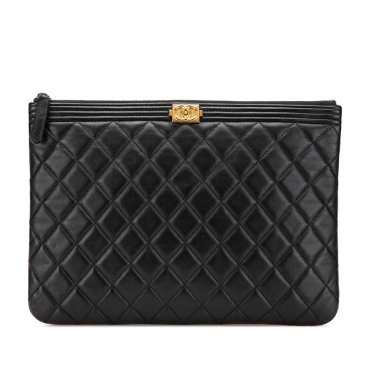Chanel Quilted Caviar Boy O Clutch Bag Clutch 4