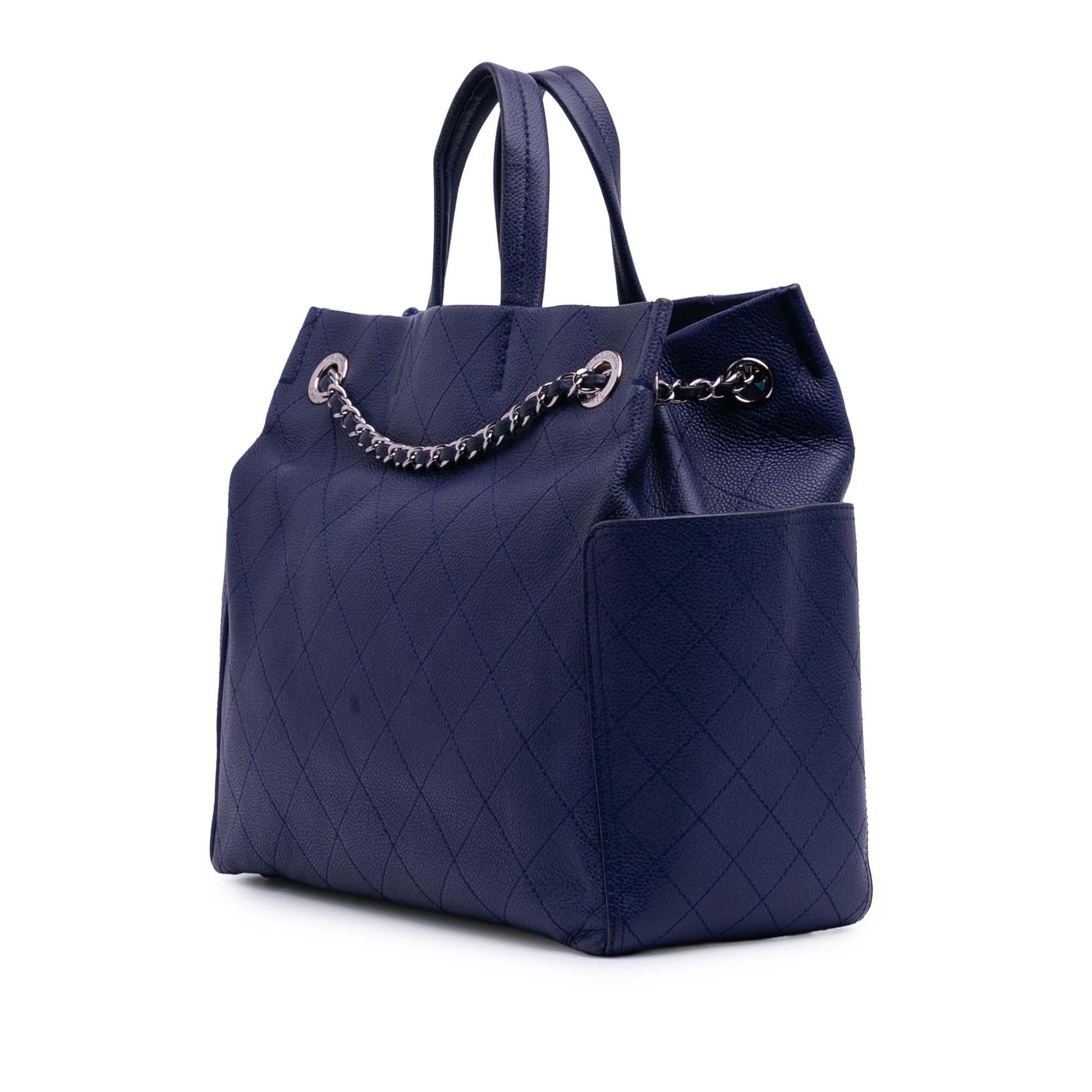 Chanel Quilted Caviar CC Pocket Tote Bag
