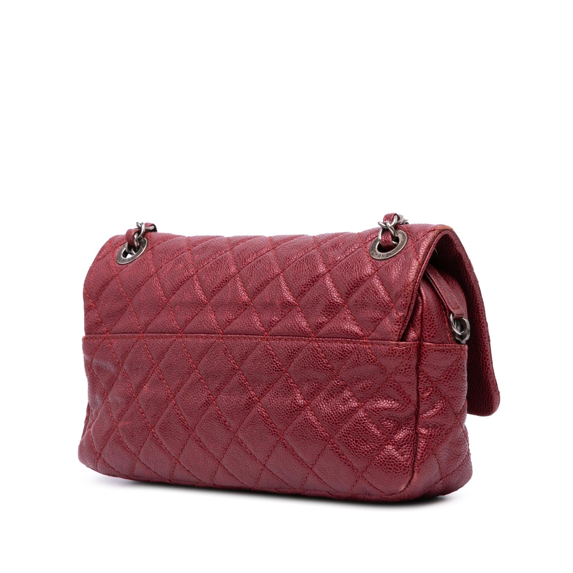 Chanel Quilted Caviar Easy Flap Handbag Flap 3