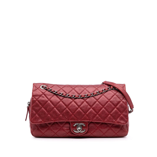 Chanel Quilted Caviar Easy Flap Handbag Flap 4