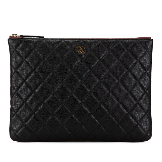 Chanel Quilted Caviar O SHG-iUwYer Clutch Bag