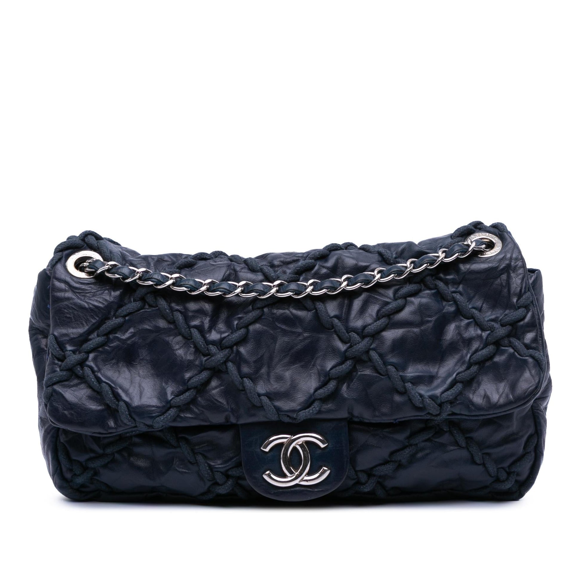 Chanel Quilted Crinkled Calfskin Ultra Stitch Flap Handbag Flap 1