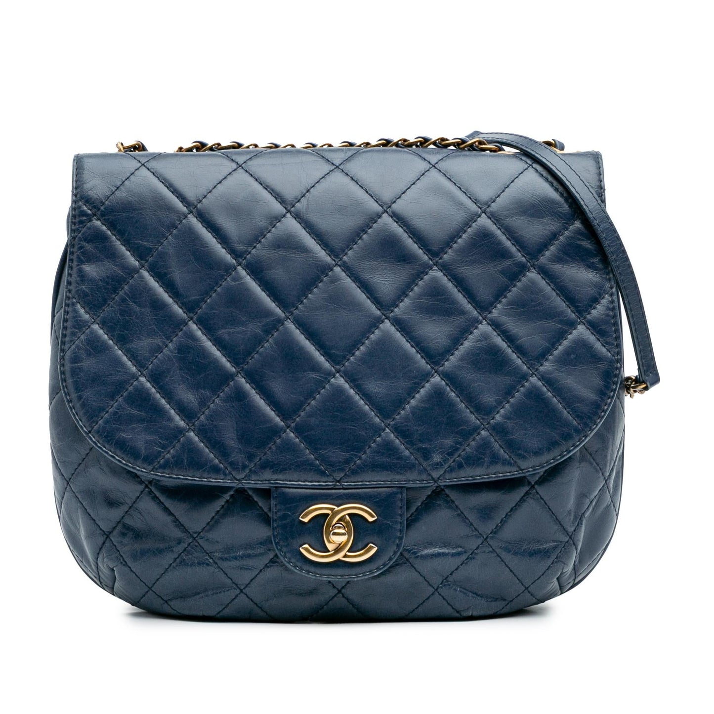 Chanel Quilted Glazed Calfskin Bubble CC Flap Handbag
