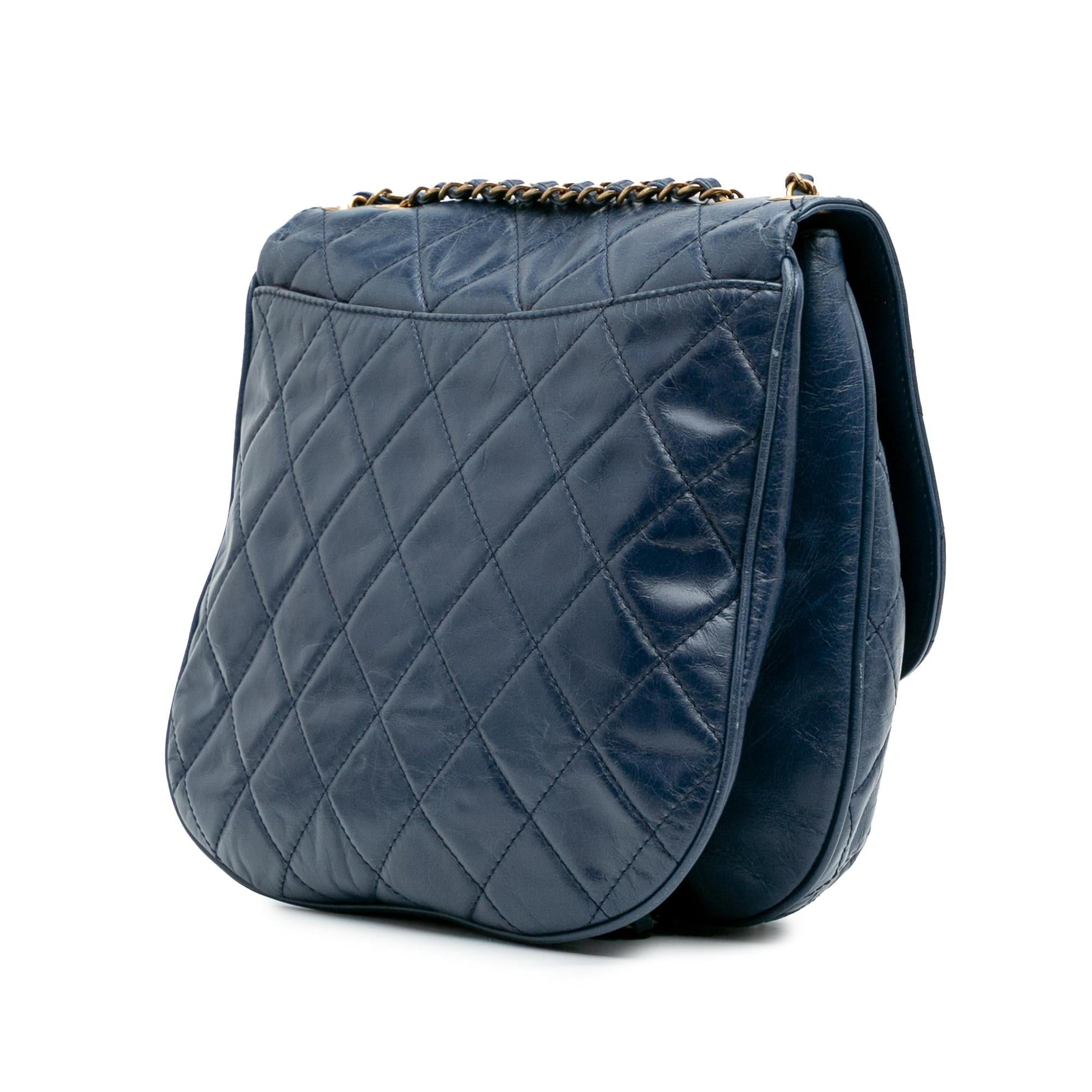 Chanel Quilted Glazed Calfskin Bubble CC Flap Handbag