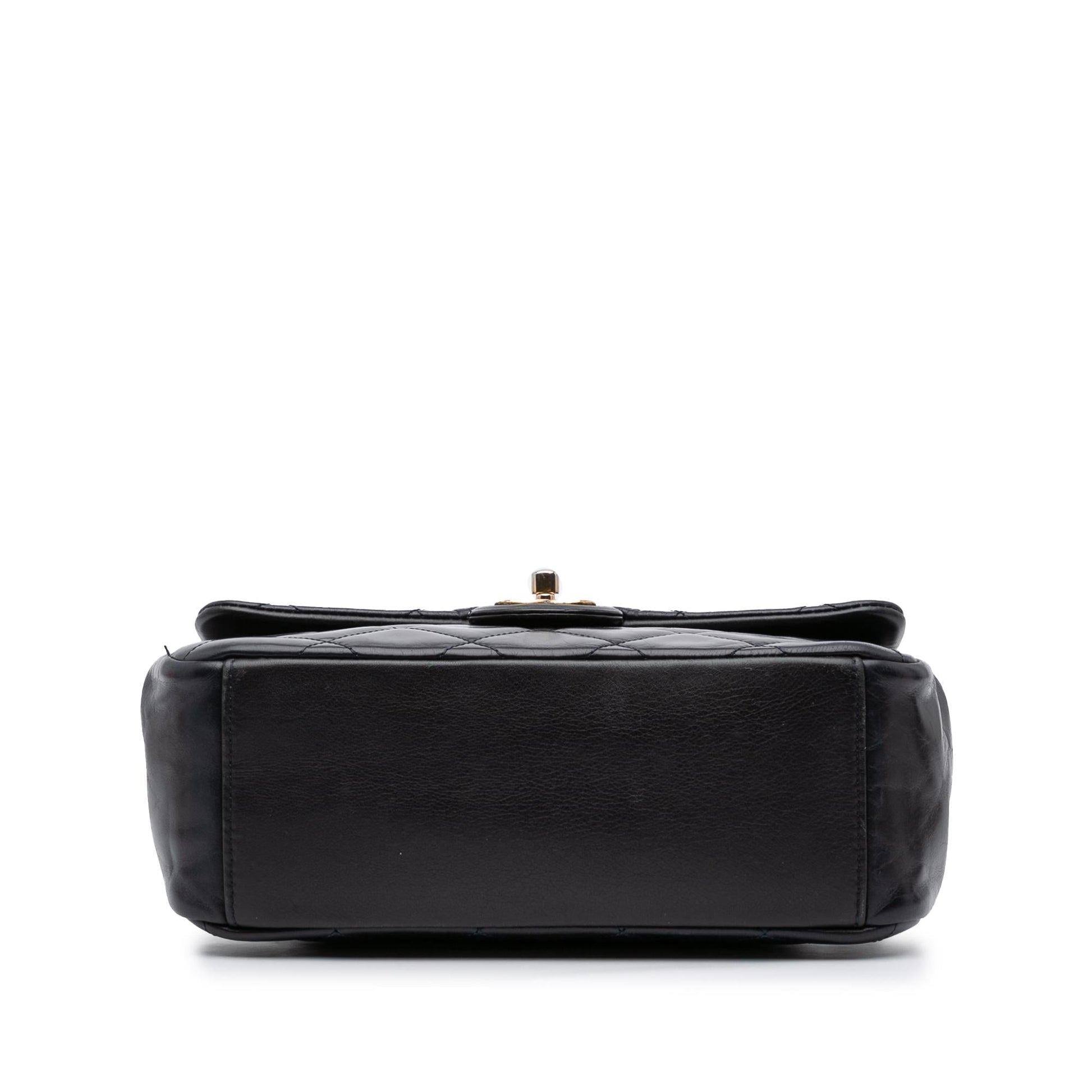 Chanel Quilted Glazed Calfskin Bar Top Handle Gold Handbag