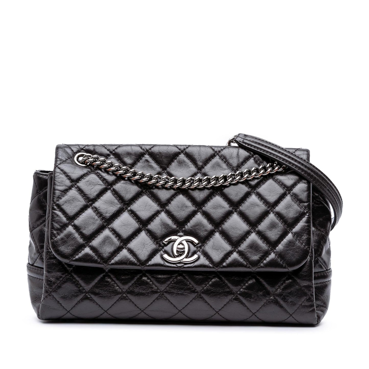 Chanel Quilted Glazed Calfskin Lady Pearly Flap Handbag