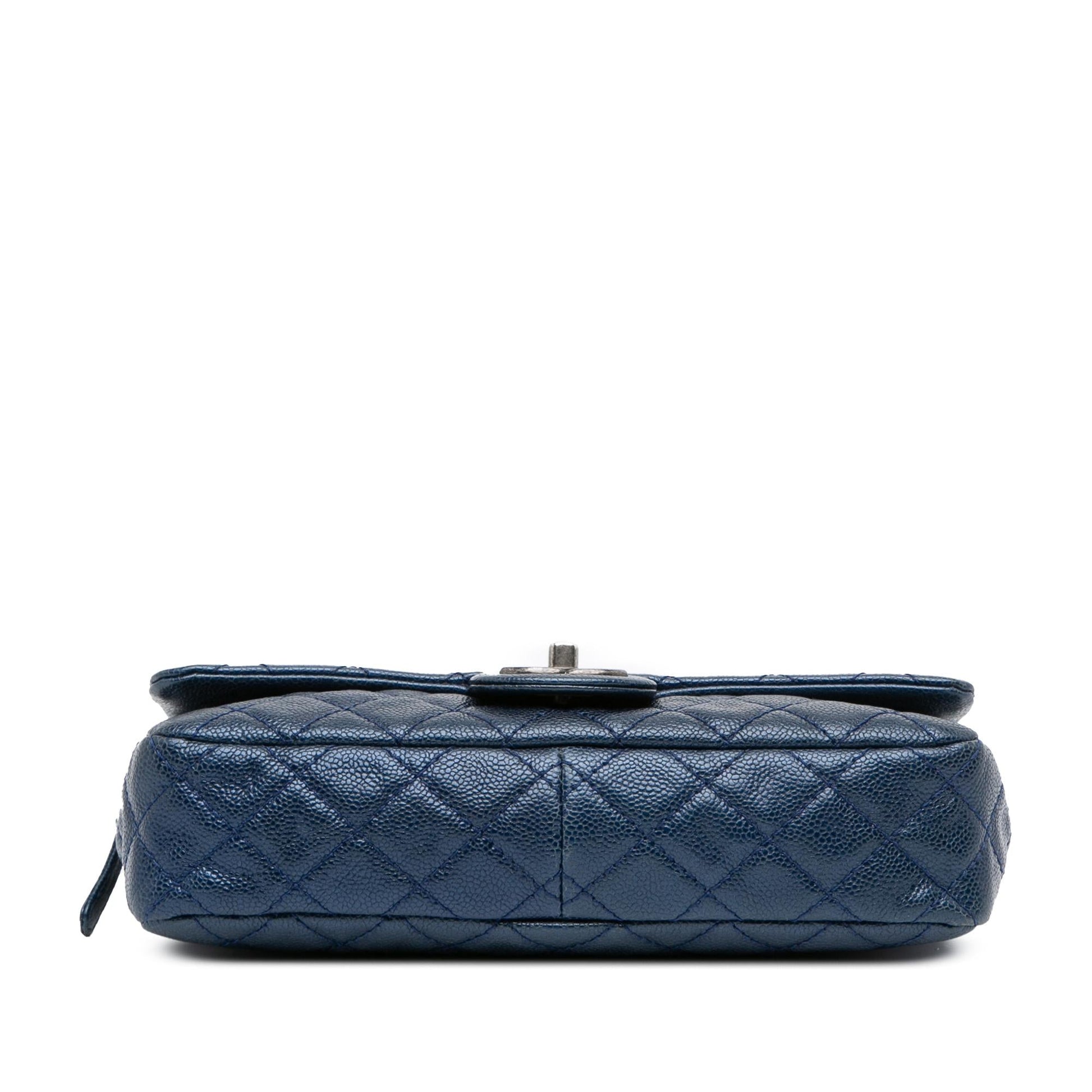Chanel Quilted Iridescent Caviar Easy Flap Handbag Flap 1