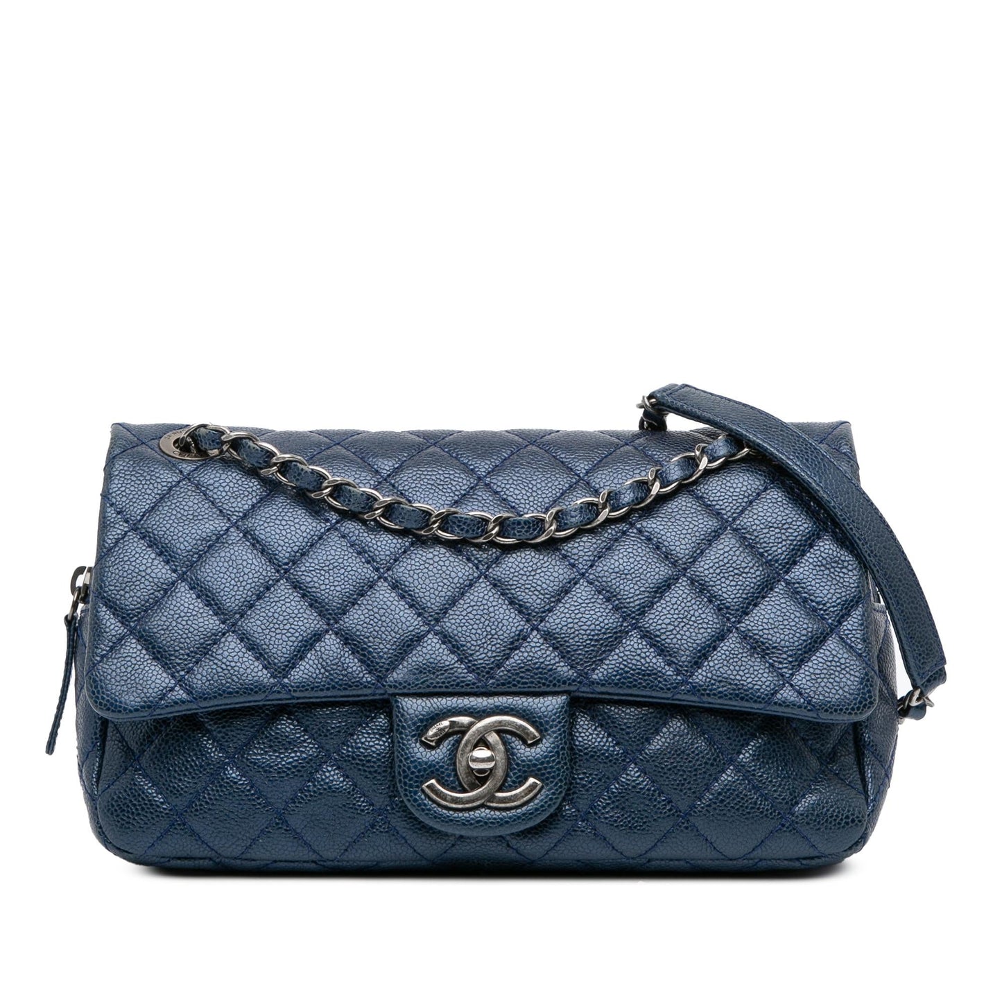 Chanel Quilted Iridescent Caviar Easy Flap Handbag Flap 1
