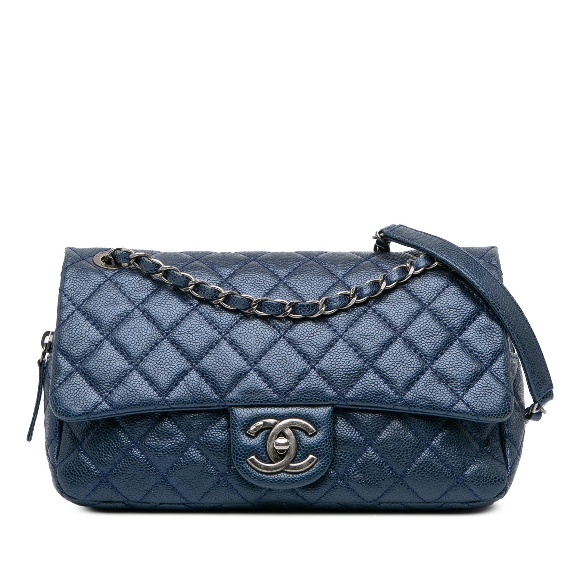 Chanel Quilted Iridescent Caviar Easy Flap Handbag Flap 1