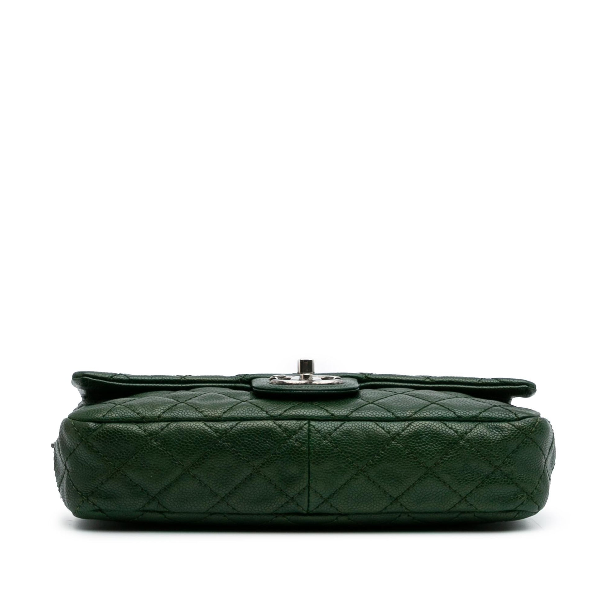 Chanel Quilted Iridescent Caviar Easy Flap Handbag Flap 2
