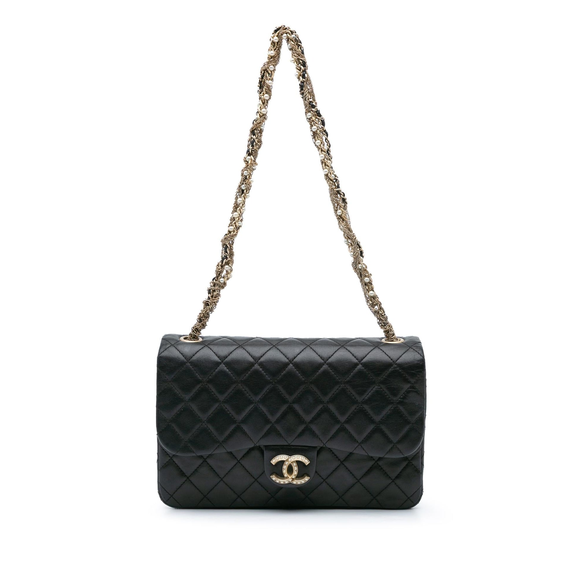 Chanel Quilted Lambskin Westminster Pearl Flap Handbag Flap 1