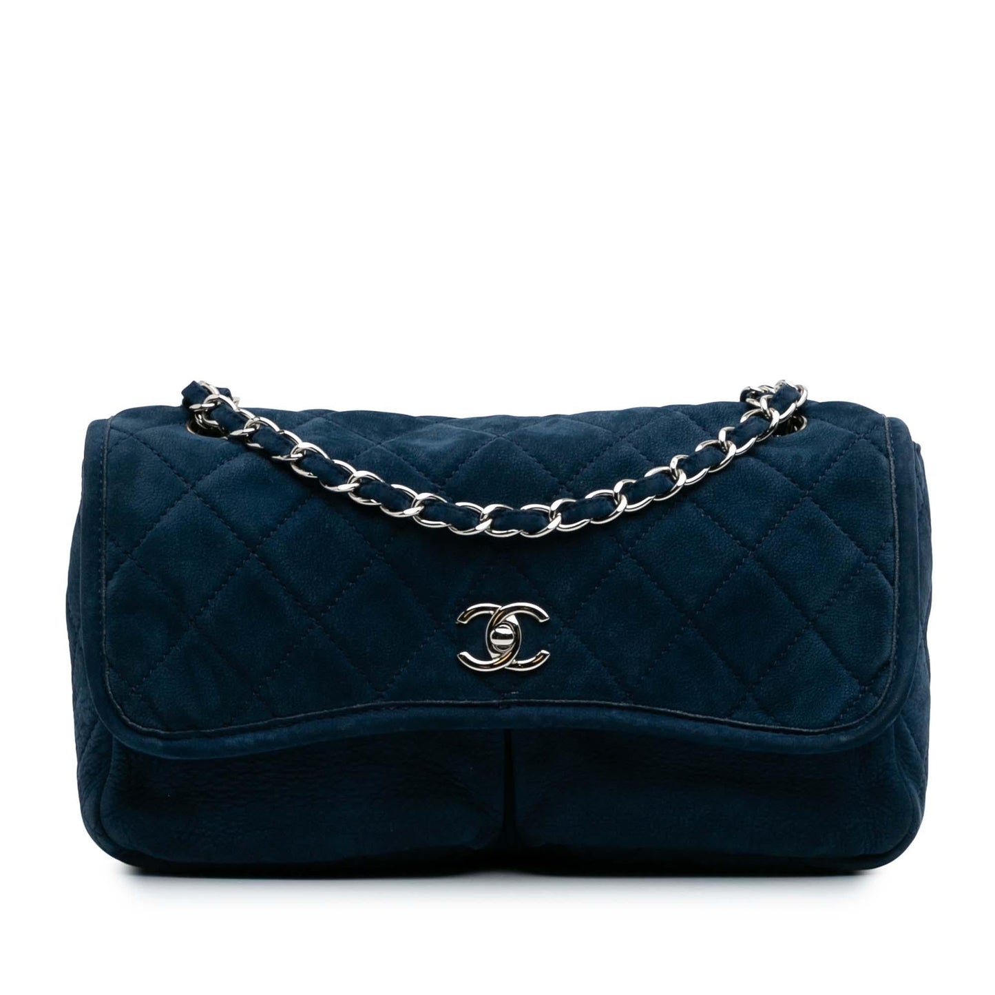 Chanel Quilted Nubuck Natural Beauty Split Pocket Handbag