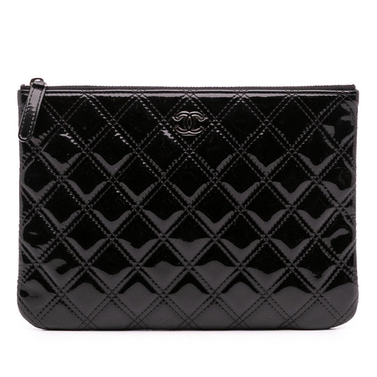 Chanel Quilted Patent O Clutch Bag 6