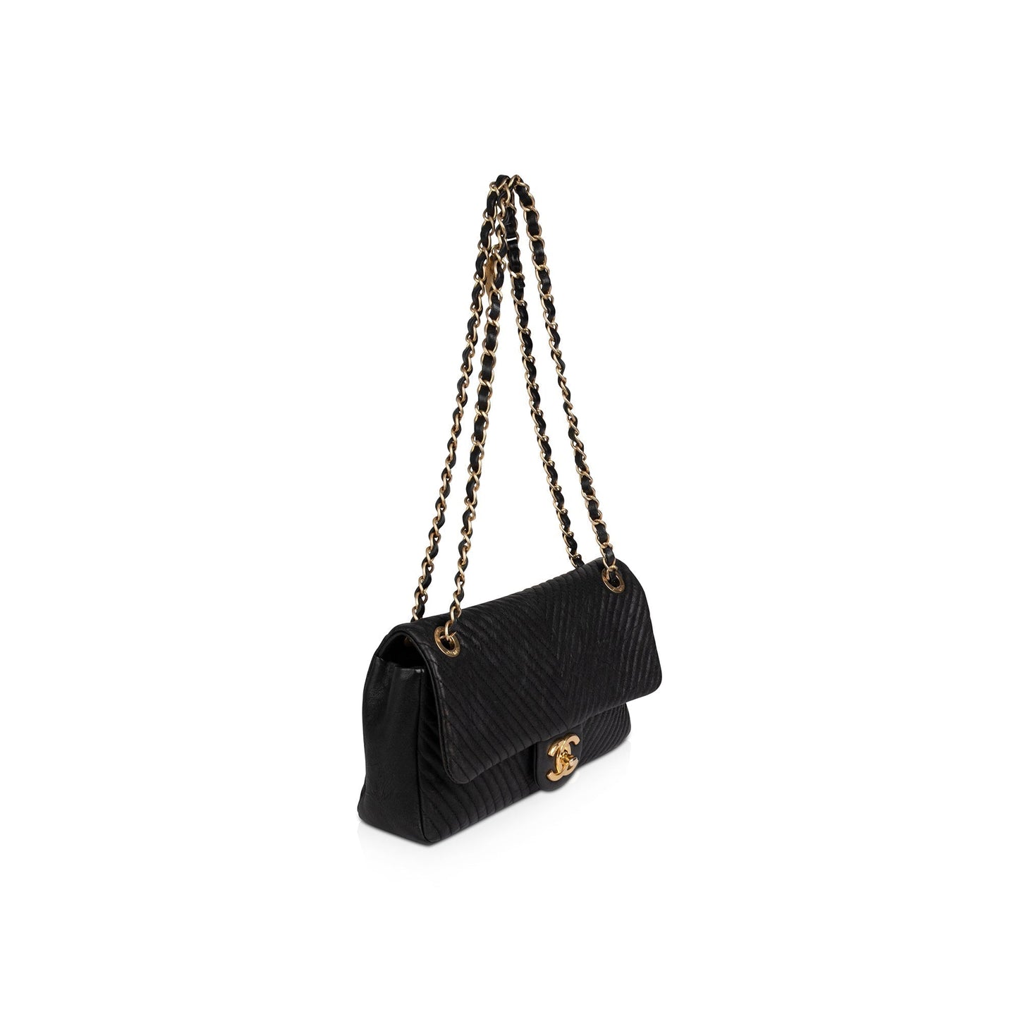 Chanel Surpique Chevron Flap Travel Bag