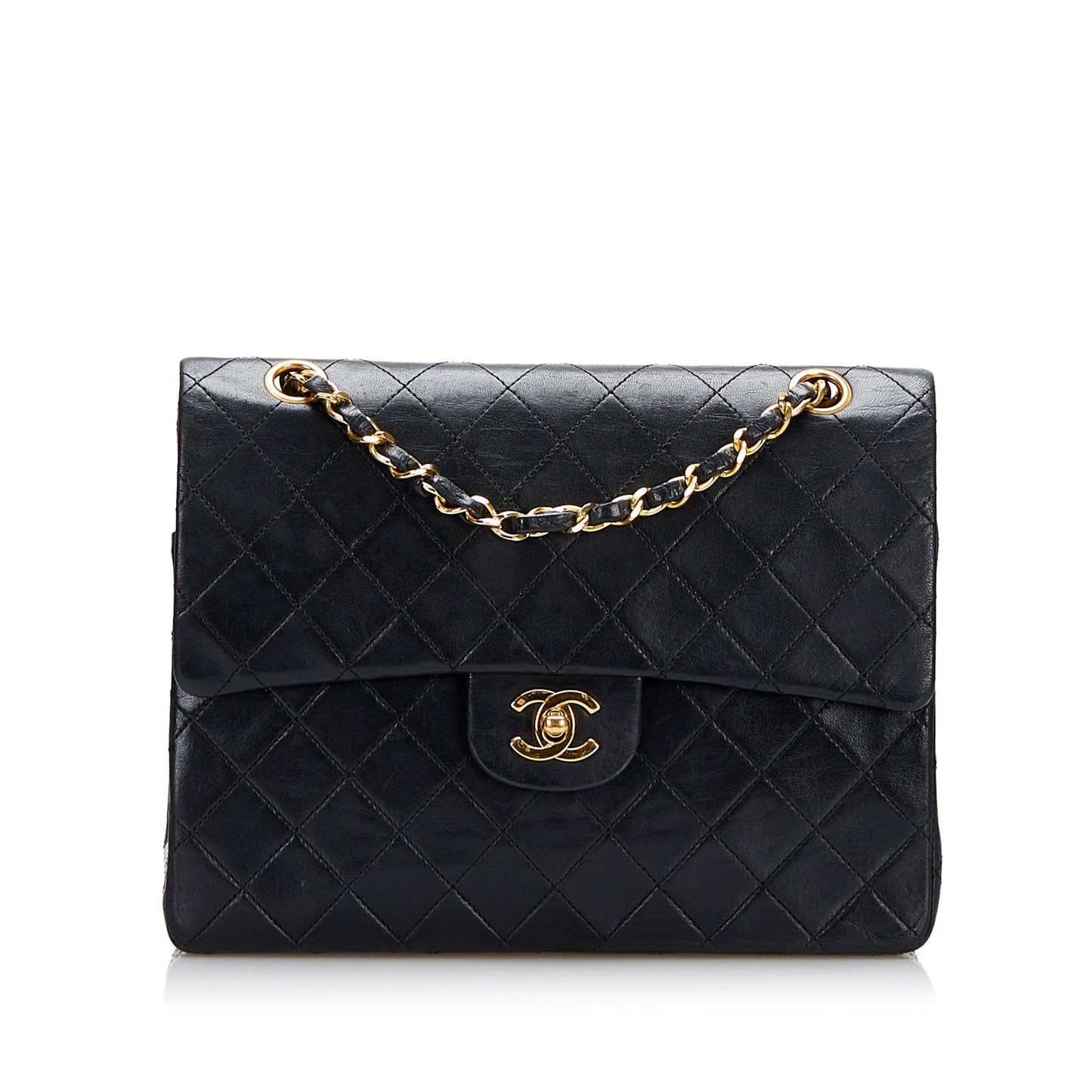 Chanel Tall Classic Lambskin Double Flap Handbag Denim Mini Jewelry