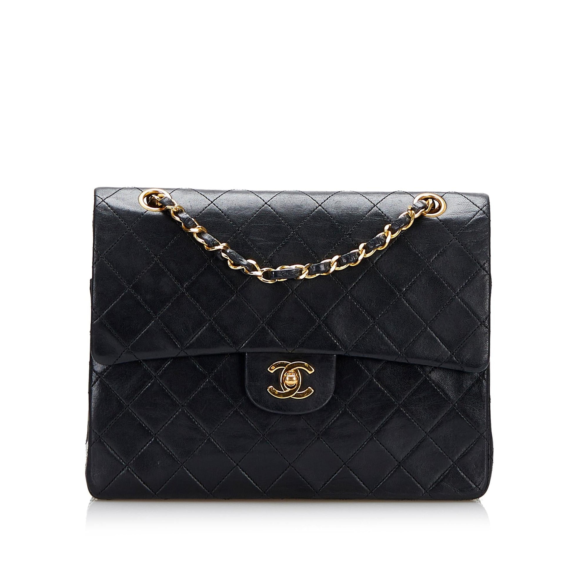 Chanel Tall Classic Lambskin Double Flap Handbag Denim Mini Jewelry