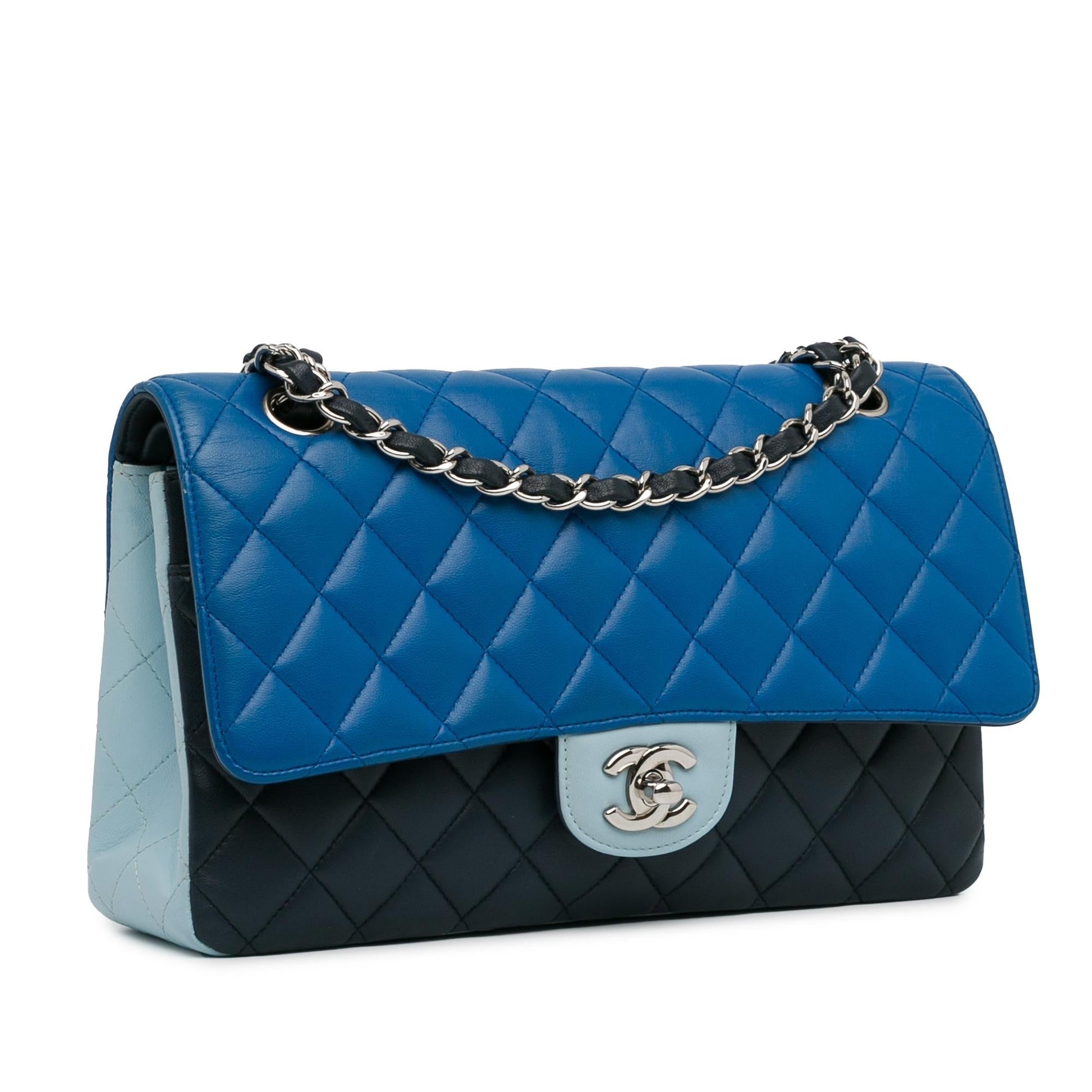 Chanel Tricolor Lambskin Double Flap SHG-ZZLQue Handbag
