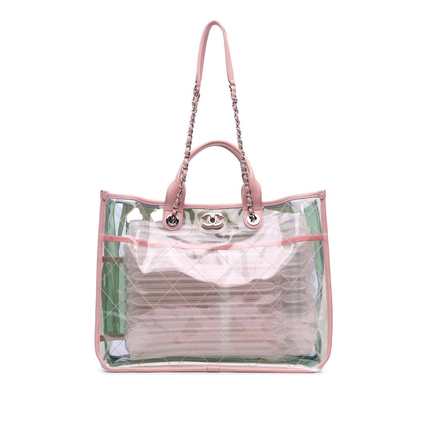 Chanel Tricolor PVC Lambskin Coco Splash Shopping Tote Bag