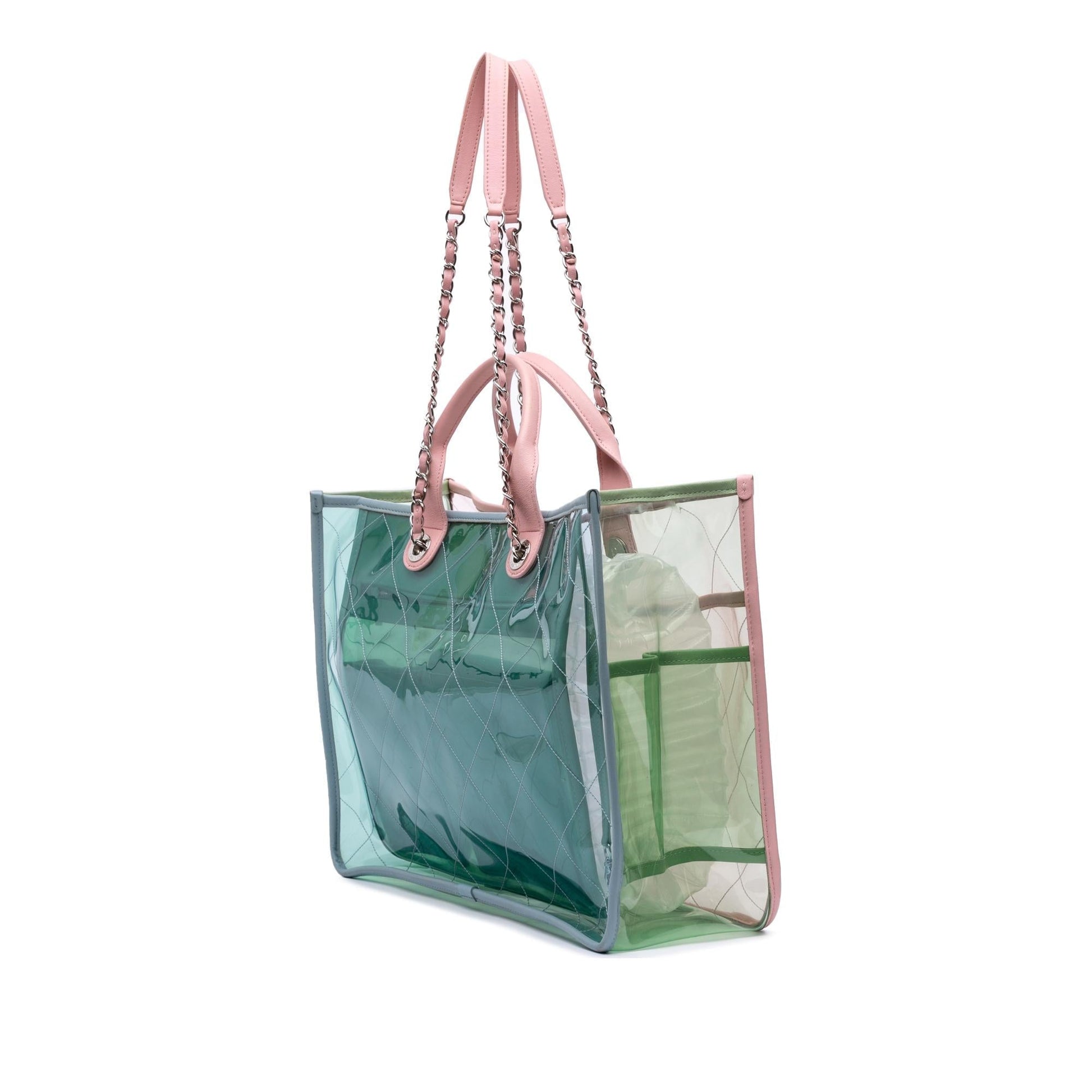Chanel Tricolor PVC Lambskin Coco Splash Shopping Tote Bag