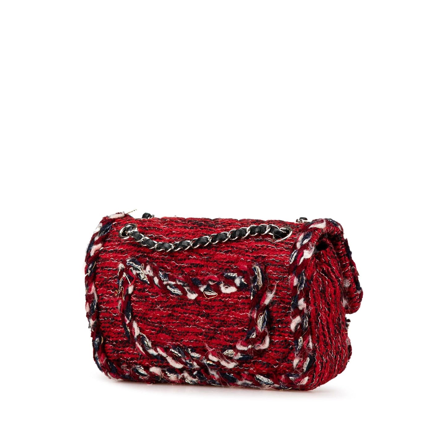 Chanel Tweed Braided Charms Double Flap Key Chain