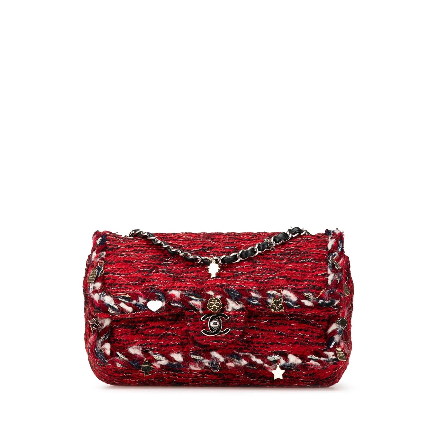 Chanel Tweed Braided Charms Double Flap Key Chain Flap 1