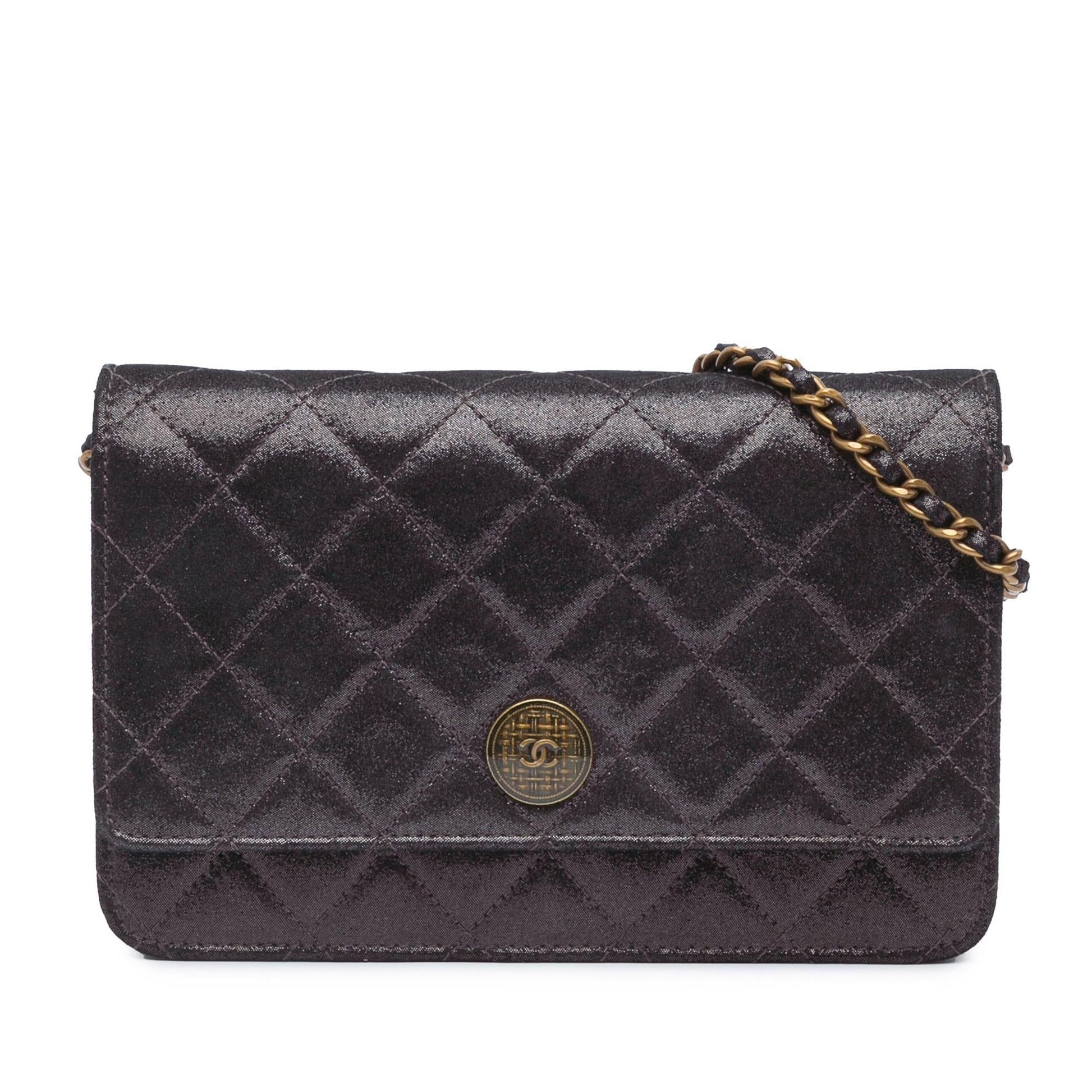 Chanel Metiers dArt Quilted Iridescent Lambskin Tartan Wallet Case
