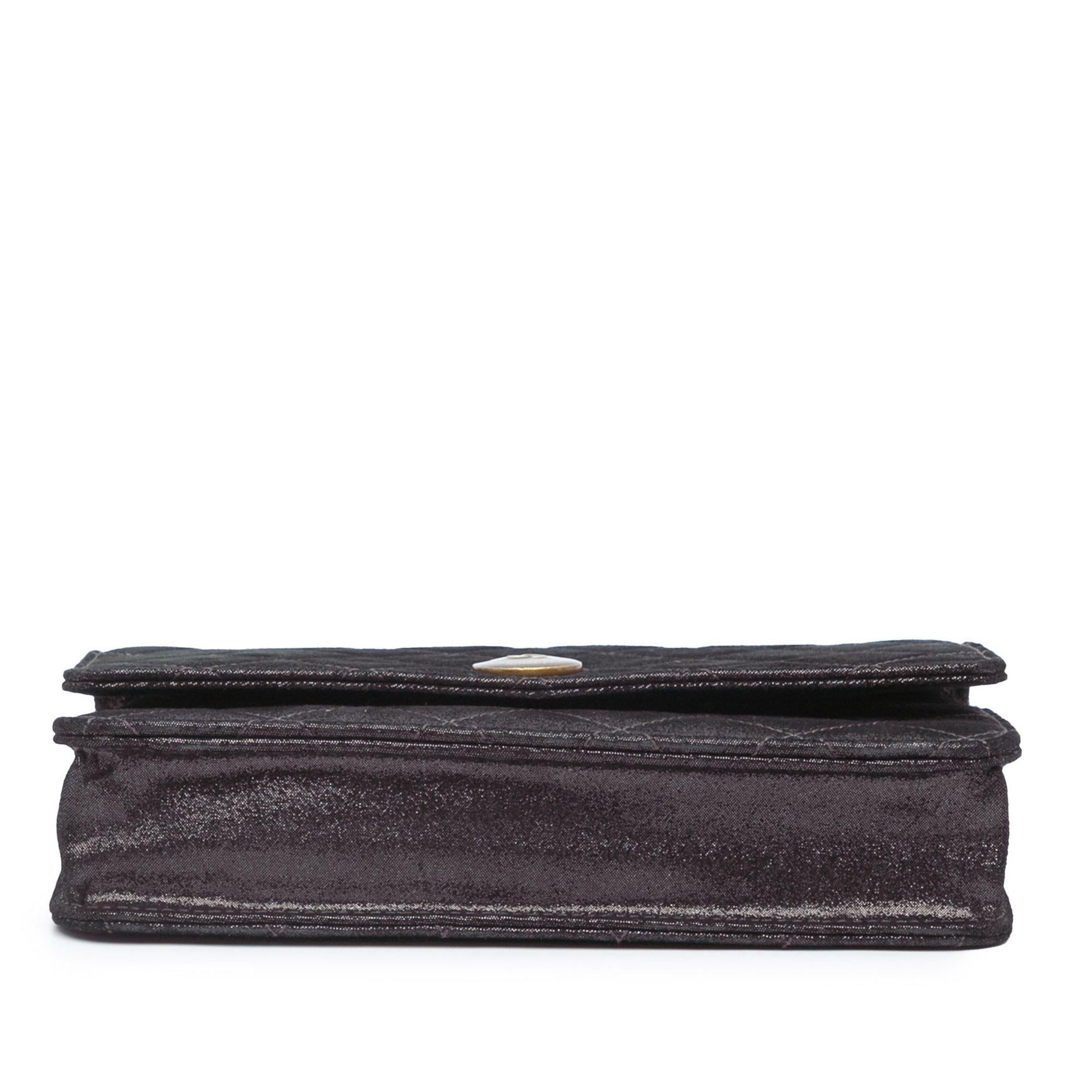 Chanel Metiers dArt Quilted Iridescent Lambskin Tartan Wallet Case Chain 1