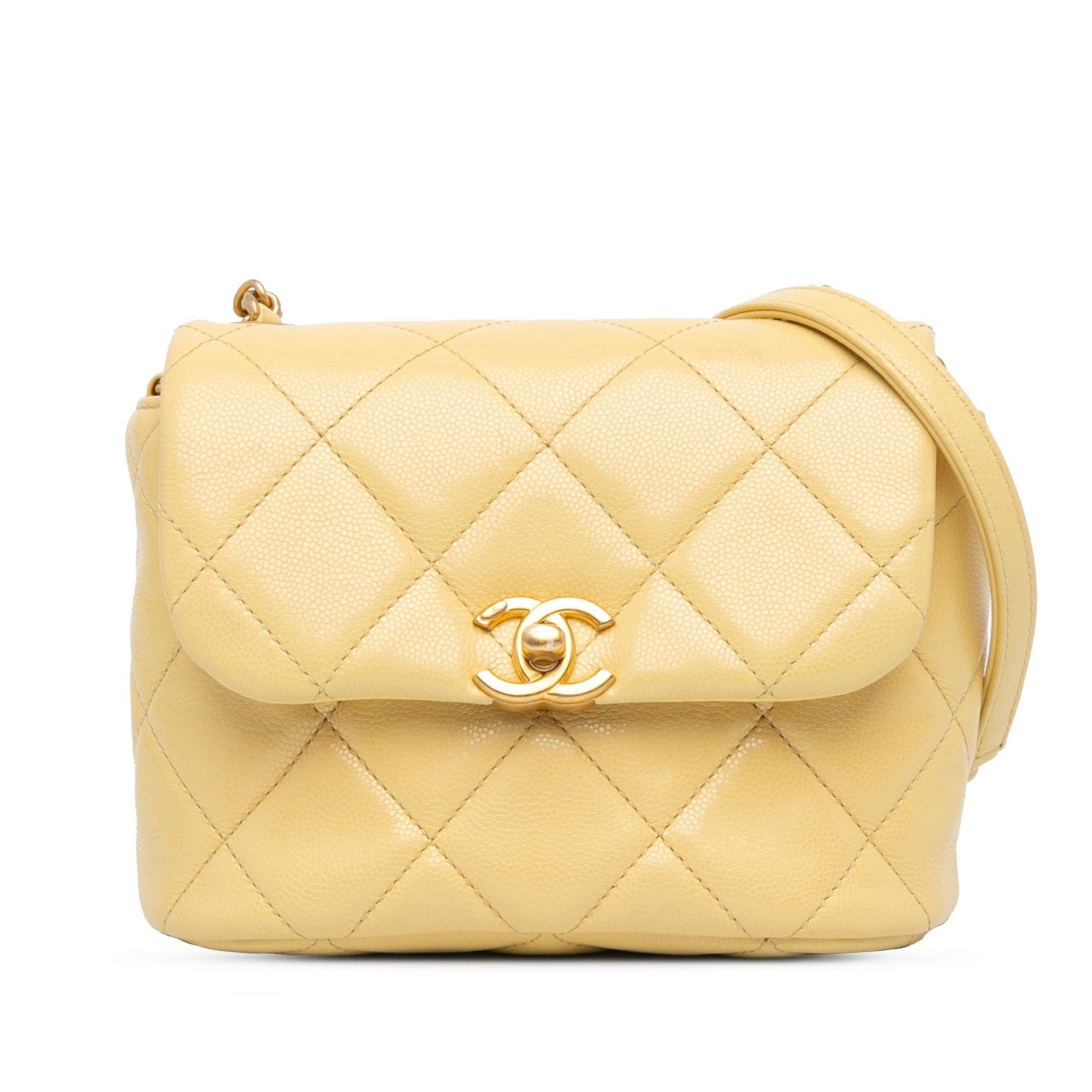 Chanel CC Quilted Caviar Flap SHG-ROmbk9 Mini Bag