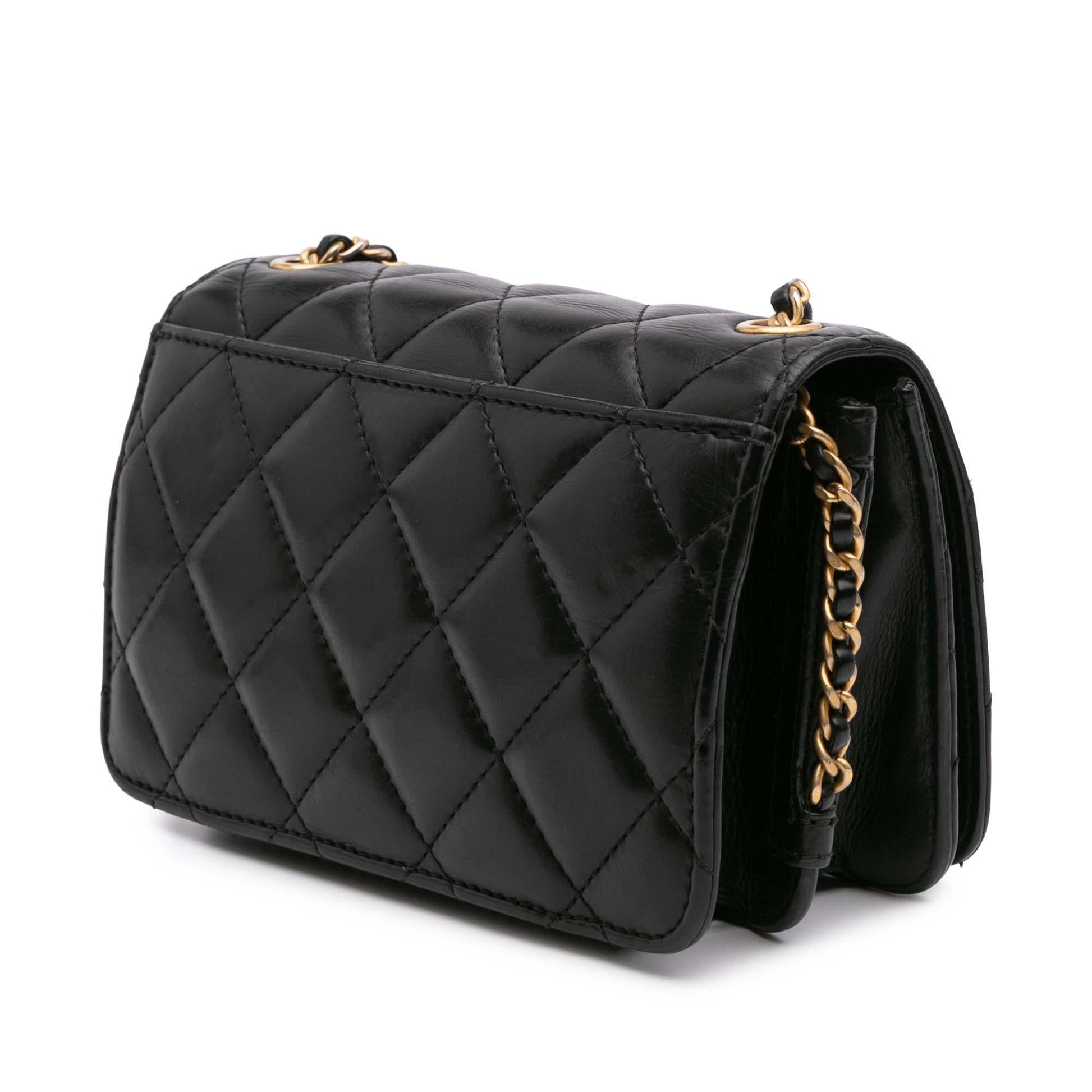Chanel CC Quilted Lambskin Full Flap Mini Bag Flap 4