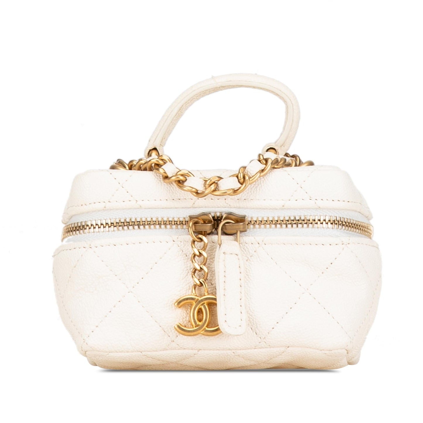 Chanel Caviar Zip Around Vanity Mini Bag