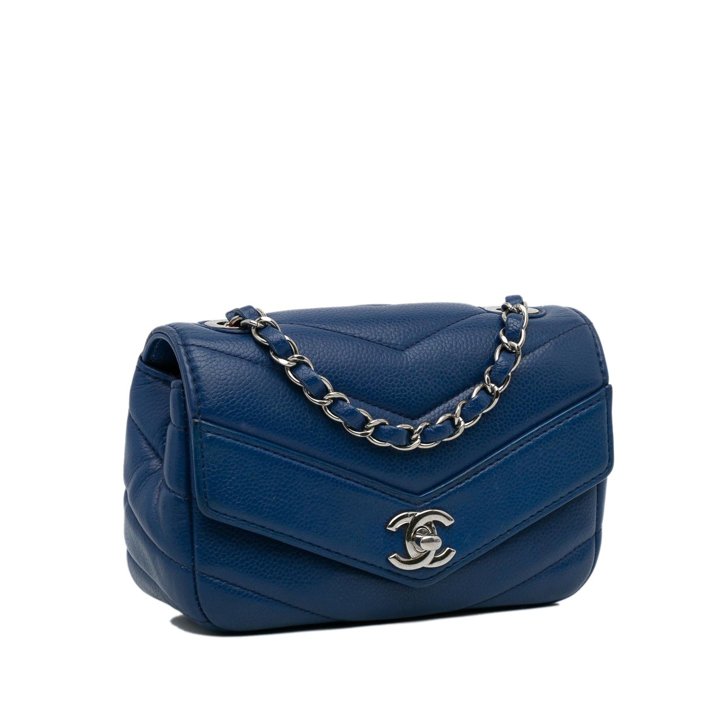 Chanel Caviar Chevron Data Center Envelope Flap Shoulder Bag