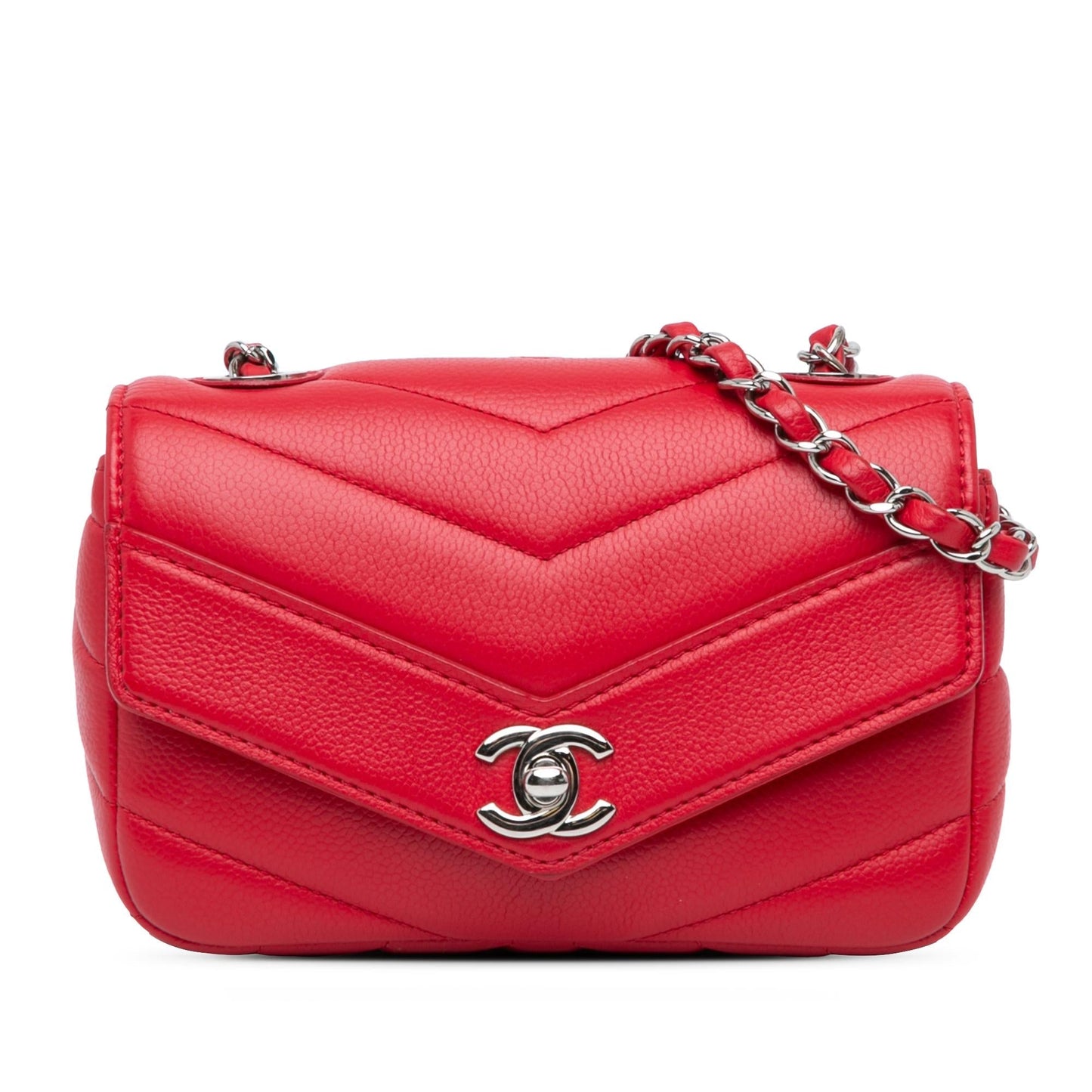 Chanel Caviar Chevron Data Center Envelope Flap Shoulder Bag Shg Fu8Ttw