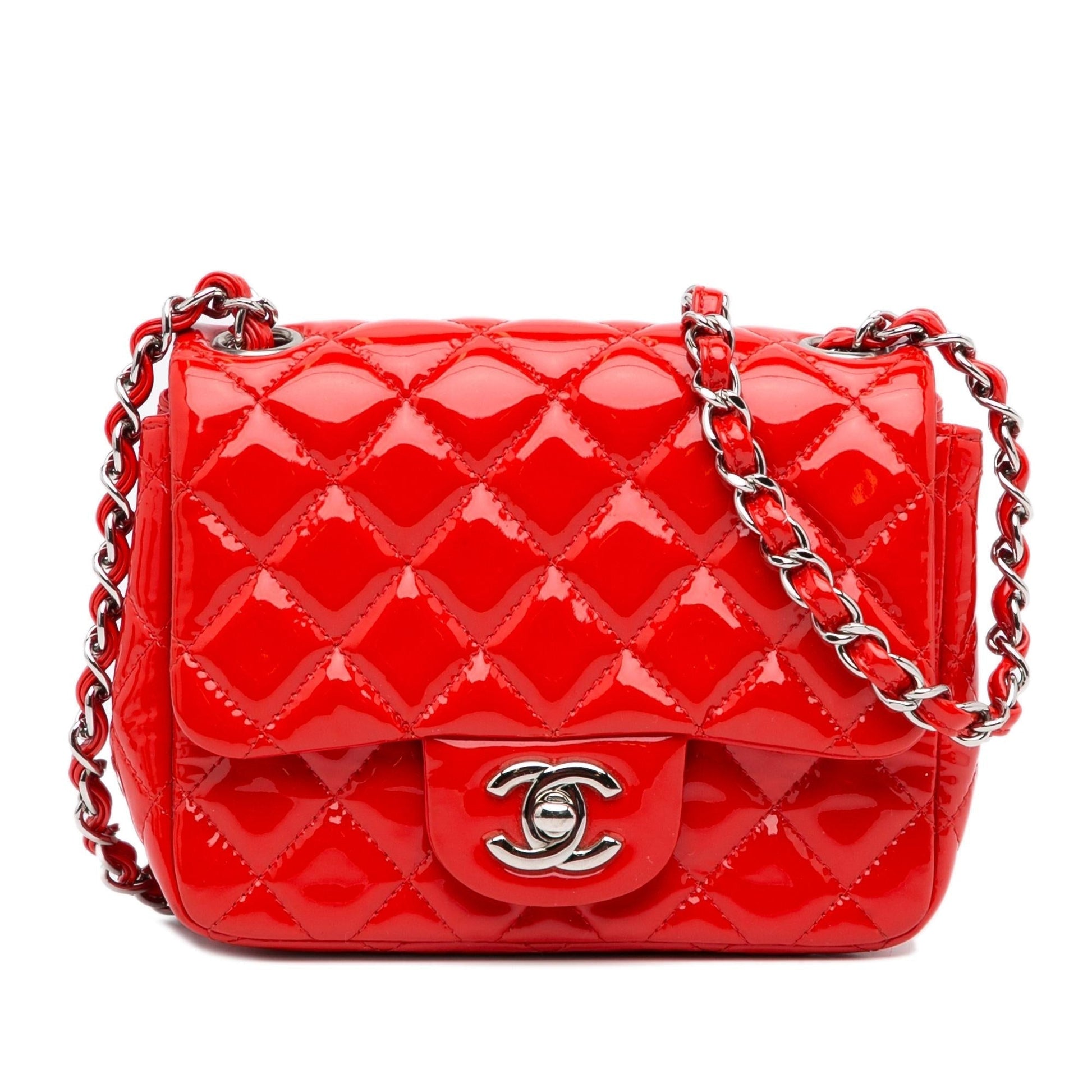 Chanel Classic Square Patent Single (SHG-alnM ) Handbag Denim Mini Jewelry