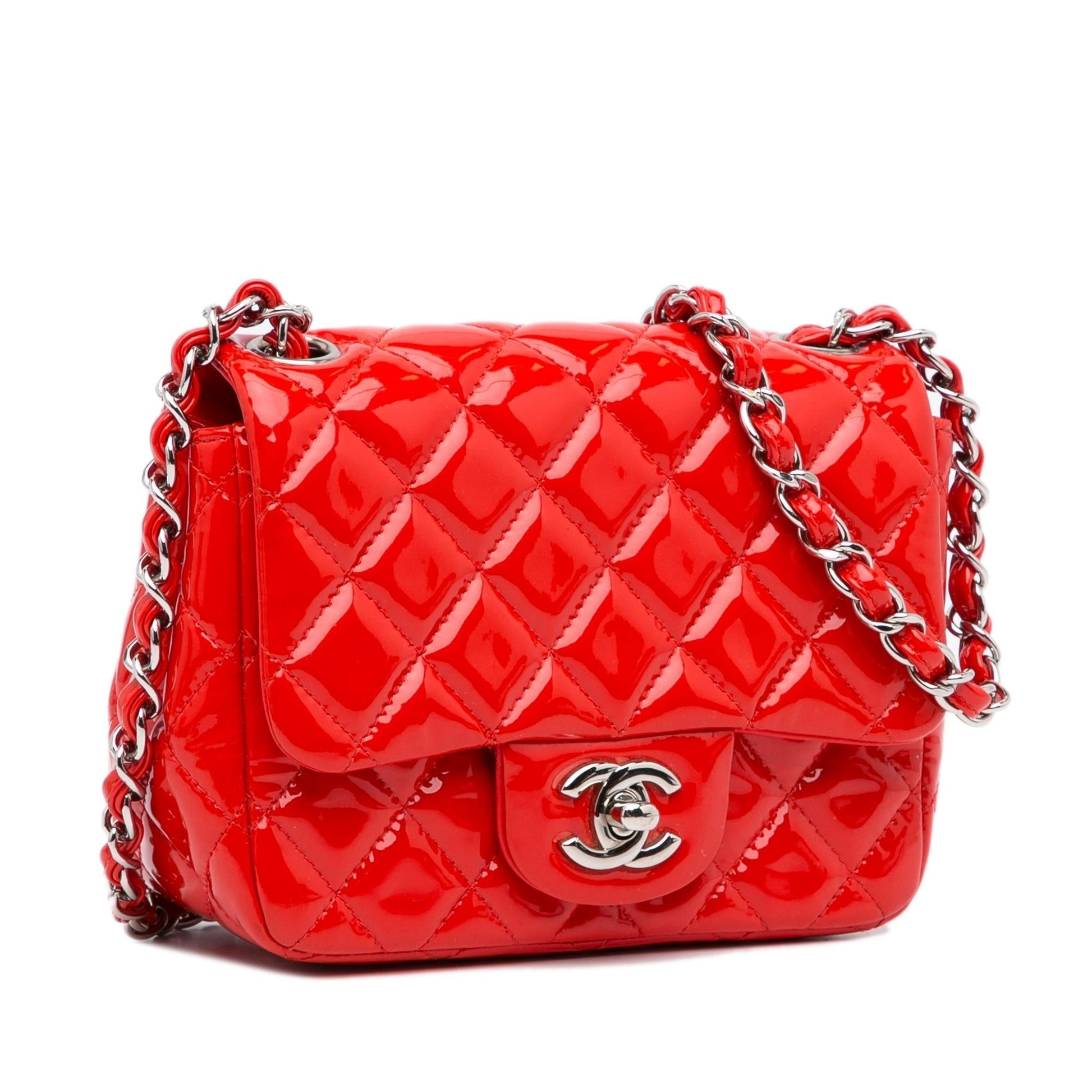 Chanel Classic Square Patent Single (SHG-alnM ) Handbag Denim Mini Jewelry