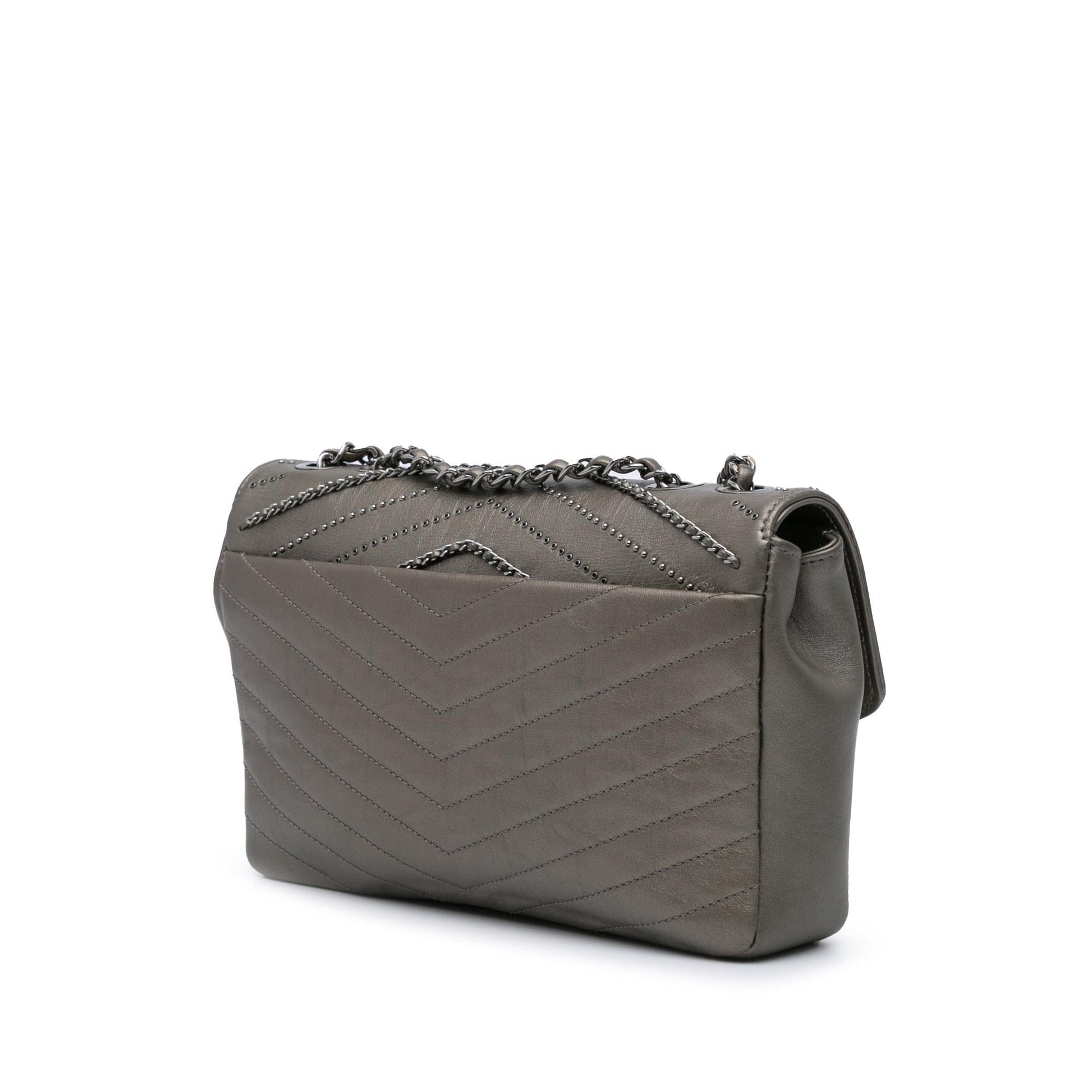 Chanel Embellished Calfskin Chevron Square Envelop Flap Mini Bag Flap 3