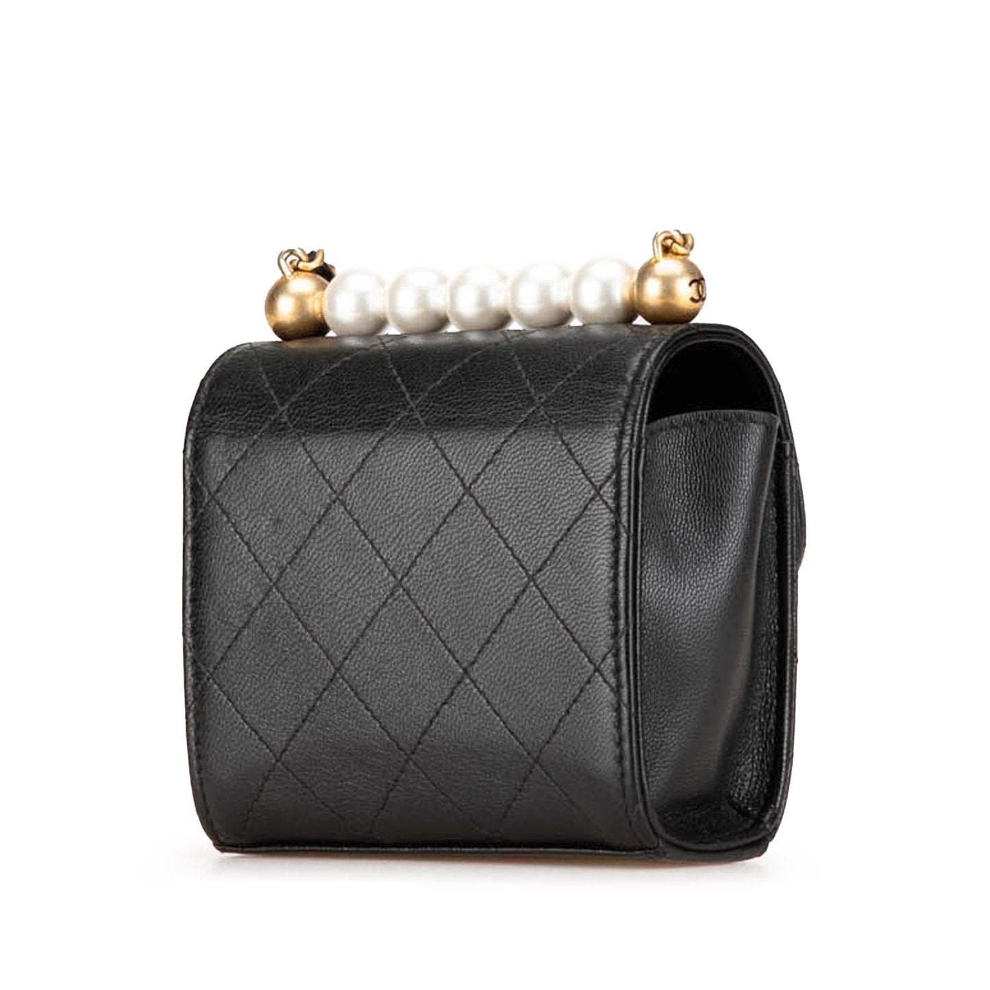 Chanel Goatskin Chic Pearls On Clutch Bag