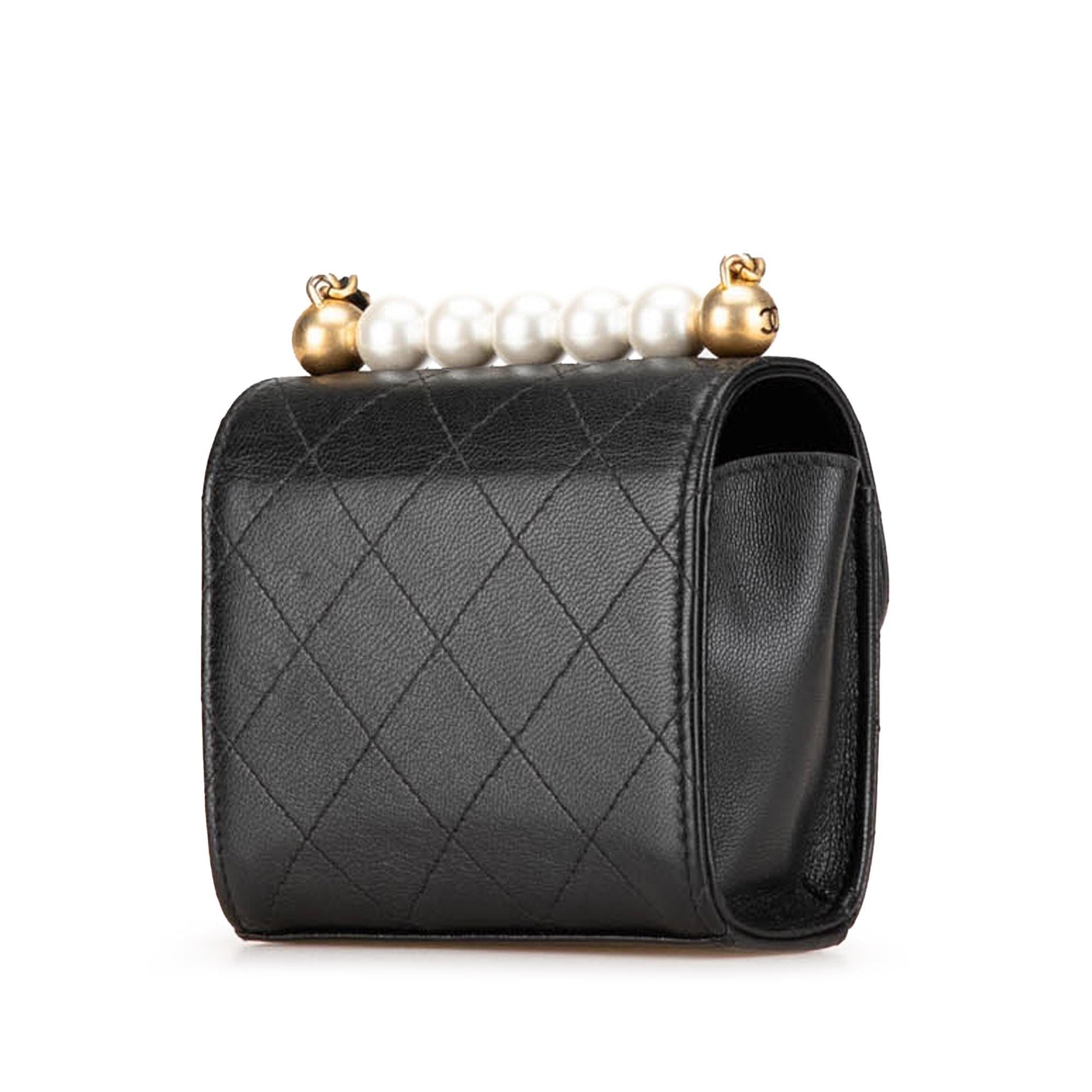 Chanel Goatskin Chic Pearls On Clutch Bag