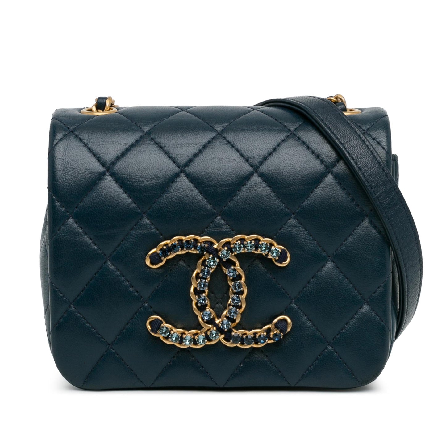Chanel Lambskin CC Crystal Full flap SHG-ZRHzBE Mini Bag