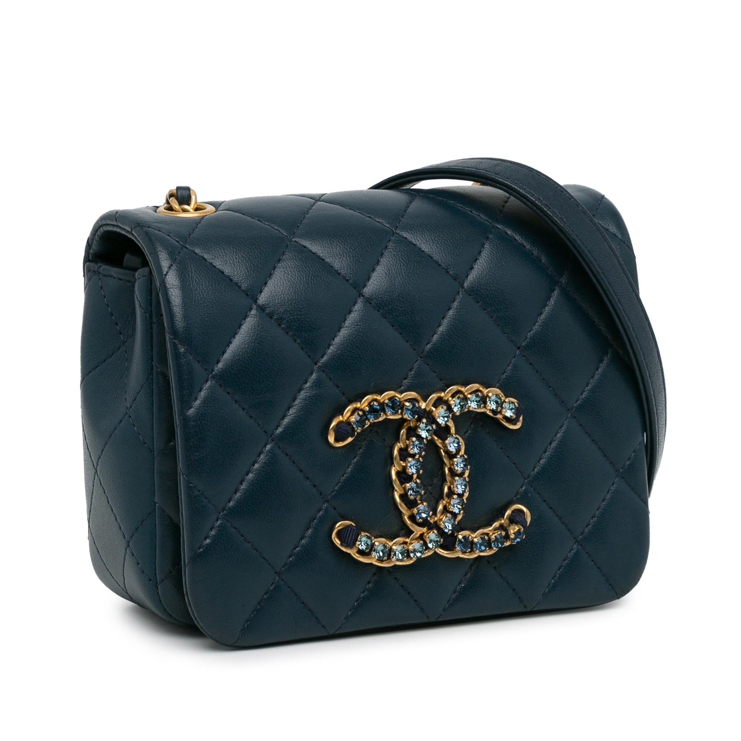 Chanel Lambskin CC Crystal Full flap SHG-ZRHzBE Mini Bag