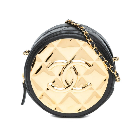 Chanel Lambskin Golden Plate Round SHG-WiHX9Q Clutch Bag