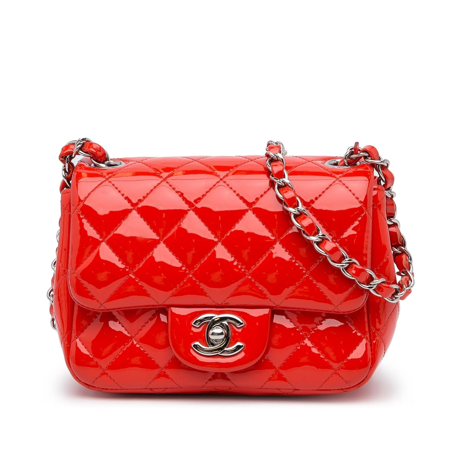 Chanel Patent Classic Square Single Flap SHG-1Esv8z Mini Bag