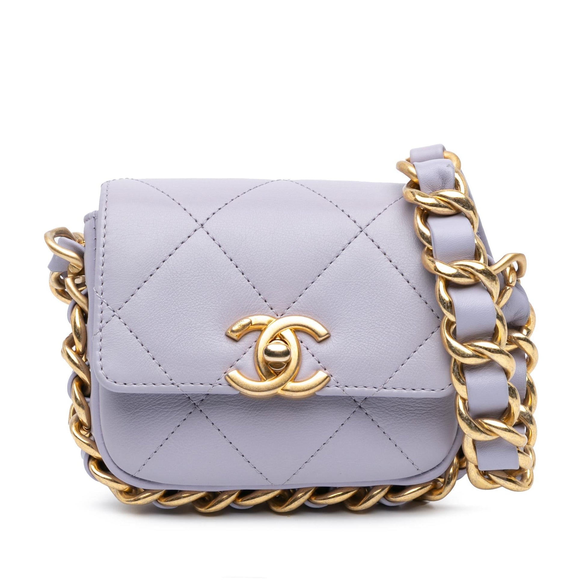 Chanel Quilted Calfskin Framing Flap Mini Bag Shg Hwoten